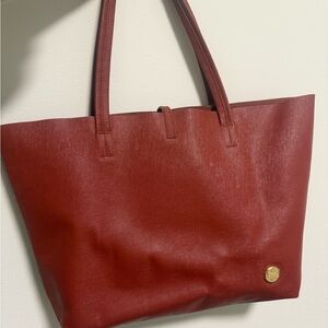 Elegant genuine leather Vince Camuto Red Tote Bag